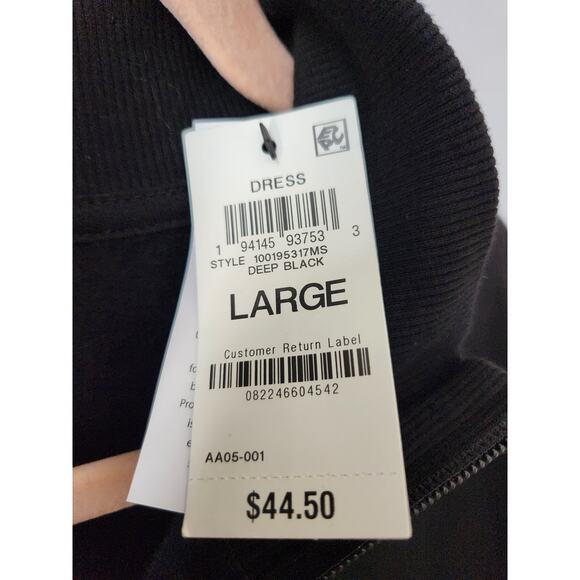 NWT Ideology Women's Fleece Dress Black L - Picture 4 of 6